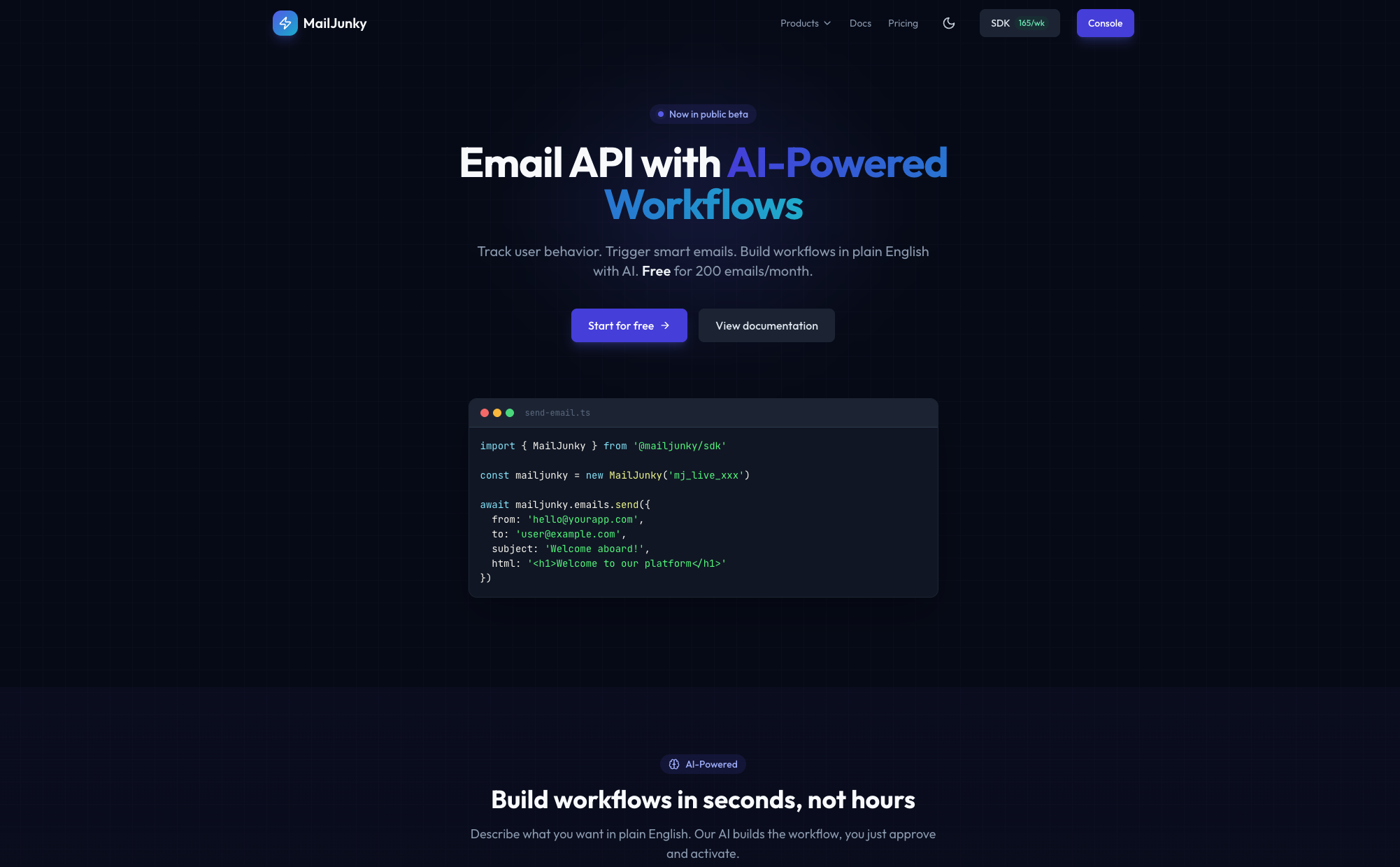 MailJunky.ai - AI-Powered Transactional Email Platform